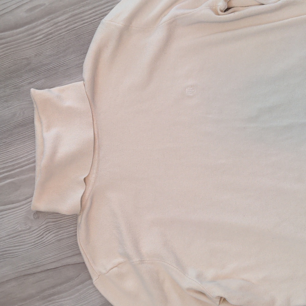 Lauren Ralph Lauren silk blend turtle neck sweater long sleeve cream color soft - Picture 3 of 9